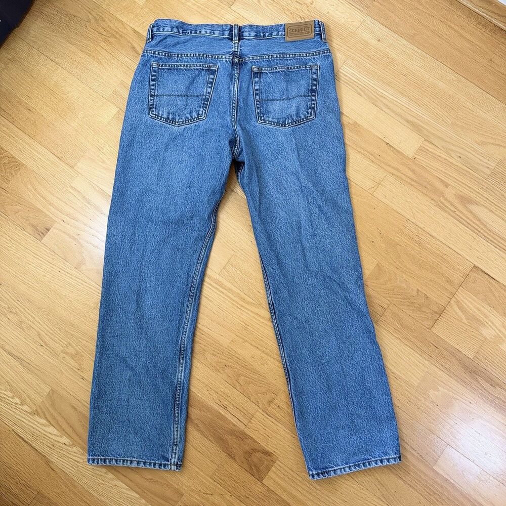 Schmidt Workwear Straight Leg Jeans 36x34 Medium Wash 100% Cotton Utility Denim - Picture 2 of 15